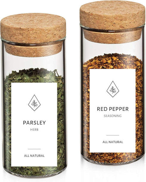 Spice Jar Labels Preprinted - Waterproof Spice Labels Stickers - Minimalist Seasoning Kitchen Labels Pantry Organization (Spice Jars Not Included)...