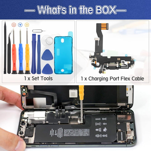 YWLRONG Replacement for iPhone 12 Charging Port Dock Connector for iPhone 12 Pro Charging Port Replacement USB Charger Board Flex Cable Assembly A...