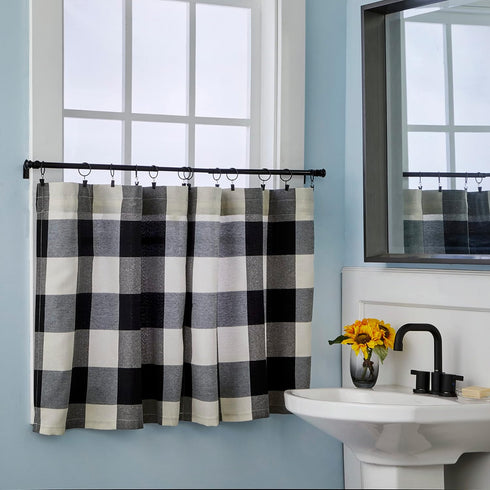 SKL Home Grandin Cafe Curtain Tier Pair, 57x24, Black/Natural...
