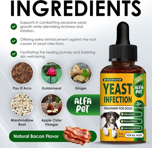 Natural Yeast Infection Treatment for Dogs • Itch Relief • Dog Allergy Relief • Inflammation Relief • Dog Ear Infection • Yeast Infection Treatmen...