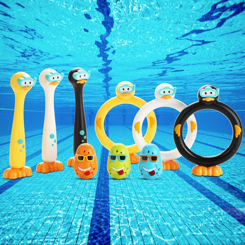 SASBSC Diving Rings Pool Diving Toys for Kids Ages 4-8 Swimming Pool Toys for Kids Ages 8-12 Summer Outdoor Water Toys for Kids Adults Underwater ...