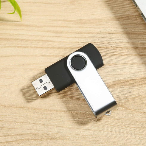 4GB Flash Drive 10 Pack, USB 2.0 Thumb Drives Bulk Swivel Memory Stick for Data Storage, Black...