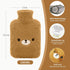 samply Hot Water Bottle with Cute Fleece Cover, 2Liter Water Bag for Hot and Cold Compress, Hand Feet Warmer, Neck and Shoulder Pain Relief, Brown...