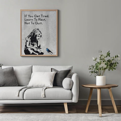 Posterizer 1 pcs-if you get tired, learn to rest, not to quit-Motivational & Inspirational Art-Urban Art-Gift for Street Art, Mural Fans - Decor f...