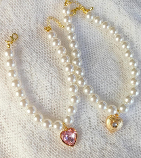 Pearl Cat Collar Dog Collar Rhinestone Necklaces for Small Dogs Collar Accessories Pet Collar (Small, Pink)...