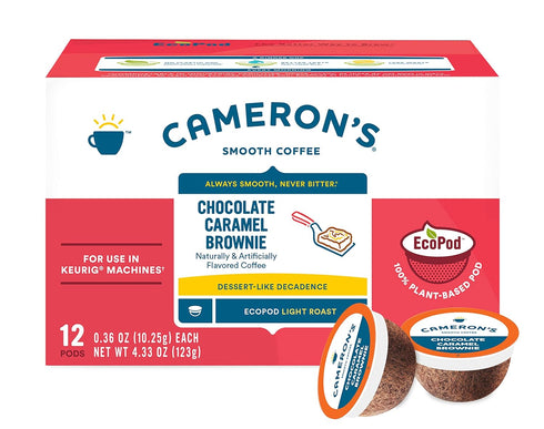 Cameron's Coffee Single Serve Pods, Flavored, Chocolate Caramel Brownie, 12 Count (Pack of 1)...