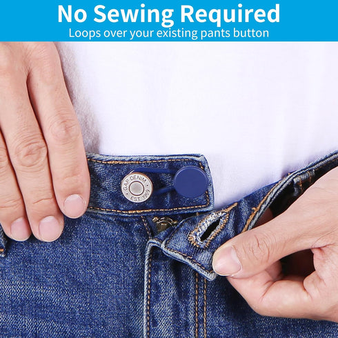 12PCS Button Extenders for Jeans, Pants Waist Button Extender for Women Men, 3 Colors Pant Waistband Expander, Pants Waist Extension 1-1.4 Inches...