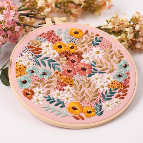 REEWISLY 3 pcs Embroidery Starter kit with Patterns and Instructions, DIY Adult Cross Stitch Kits Beginner, Including 3 Plastic Embroidery Rings, ...