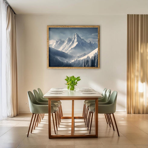 Posterizer 1 pcs-beautiful snowy mountain and trees winter scene-Landscape & Nature Art-GIft for Men Women Teens-Living Room Bedroom Decor- unfram...