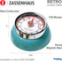 Zassenhaus Magnetic Retro 60 Minute Kitchen Timer, 2.75-Inch, Teal...