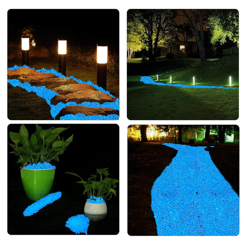 1000pc Glow in The Dark Rocks Outdoor Decorative Stones Glowing Pebbles Glow Rocks for Aquarium Decoration Glow Stones for Driveway Garden Pebbles...