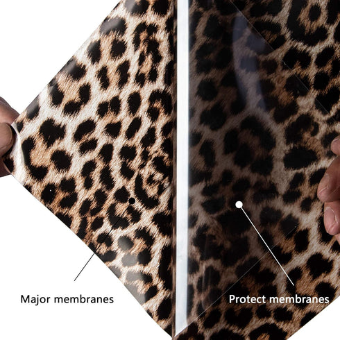 Leopard Print Heat Transfer Vinyl HTV Roll 10''x 5 FT,Iron-On PU Adhesive Vinyl for T-Shirts,Cheetah Pattern HTV Compatible with All Cutters (Leop...