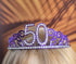 Mayin Purple Glitter Crystal Rhinestone Tiara Crown and Sash for 50th Birthday Party Supplies, Favors, Decorations, Cake Topper...