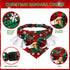 Christmas Pet Bandana with Bell and Pendant for Dogs and Cats, Festive Red and Green Plaid Snowflake Design, Adjustable Sizes for Most Pets, Durab...