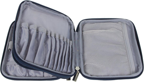 Teamoy Crochet Hook Case - Empty Organizer with Multiple Pockets for Needles & Knitting Accessories, Cats Blue...