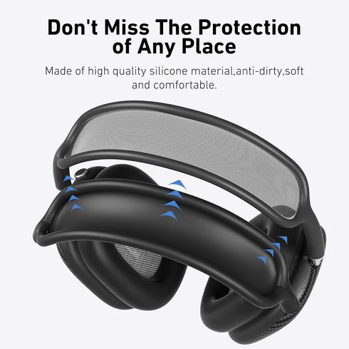 Case Cover for AirPods Max Headphones,AHBTEYM Carbon Fiber Texture TPU Ear Cups Cover/Ear Pads Case Cover/Headband Cover for Apple AirPod Max,Acce...