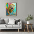 Posterizer 1 pcs-neon colorful abstract street art of a roaring lion -1-Art for Animal Lovers-Abstract & Modern Art-Gift for Street Art, Mural Fan...