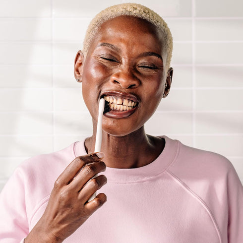 Boka Classic Manual Toothbrush with Extra Soft Activated-Charcoal, Tapered Bristles, Bioplastic Handle That Includes Travel Cap, Dentist-Approved,...