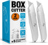 INTERNET'S BEST Premium Utility Knife Set | Retractable Box Cutter with Metal Handle | Heavy-Duty Cutting for Cardboard, Carpet, Plastic | Retract...