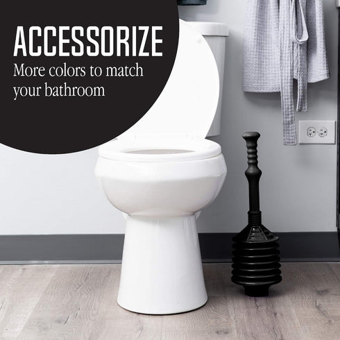 JS Jackson Supplies Professional Bellows Accordion Toilet Plunger, High Pressure Thrust Plunge Removes Heavy Duty Clogs from Clogged Bathroom Toil...