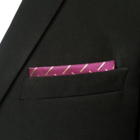S&W SHLAX&WING Mens Pocket Square Geometric Purple Yellow XL Large...