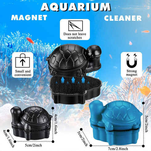 2 Pcs Algae Cleaning Scrapers Aquarium Tank Glass Brush Small Aquarium Magnet Cleaner Fish Tank Algae Cleaner Magnetic Aquarium Glass Cleaner for ...