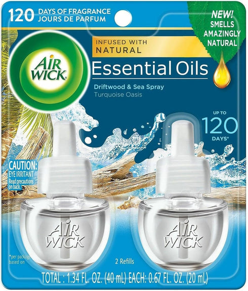 Air Wick Plug in Scented Oil Refill, 2ct, Turquoise Oasis, Essential Oils, Air Freshener...