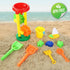 Liberty Imports Double Sand & Water Wheel Tower Beach Toy Set w/Built-in Funnel, Sieve, Bucket, Shovel, Rake, Animal Molds for Kids, Toddlers Play...