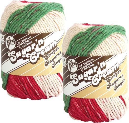 Sugar'N Cream Yarn - Stripes-Holiday......