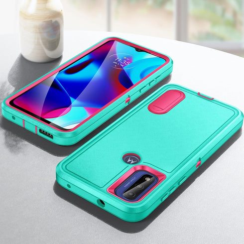 for Moto G Play 2023 Case for G Play 2023 Case with Kickstand Case 3-Layer Military Grade Protective Case Cover Silicone Shockproof for Motorola M...