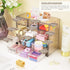 Desk Storage Organizer with 12 Mini Drawers, Clear Desktop Craft Drawer Cabinet, Stackable Storage Box Caddy for Makeup Jewelry Office Craft Suppl...