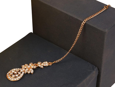 Touchstone Indian Bollywood Stylish Contemporary Designer Jewelry Wedding Head Accessory Mangtika With Beautiful Chain For Women In Gold or Silver...