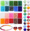 Glass Beads for Jewelry Making, 3000PCS Mulitcolor Beads 20 Colors 4mm Rondelle Crystal Beads, Beading Craft Kit, Spacer Beads for Bracelets, Neck...