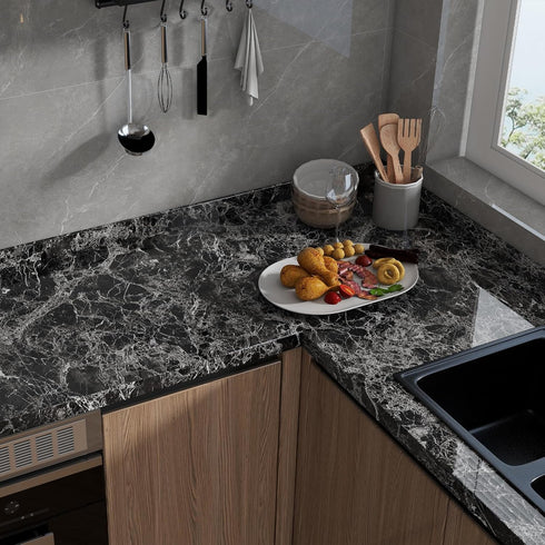 DUUEIHHUER Marble Contact Paper Peel and Stick Self-Adhesive Wallpaper Removable Wallpaper Shelves Drawer Lining Furniture Renovation Home Decorat...