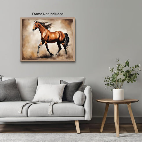Posterizer 1 pcs- Beautiful brown horse oil painting style-Art for Animal Lovers- Gift for Men Women Entrepreneur Teens-decor for Bedroom, Office,...