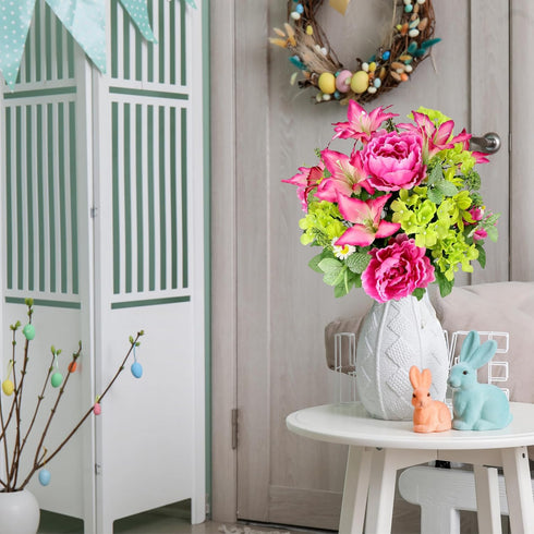 Admired By Nature Spring Bush Artificial Hydrangea Flowers, Orchid...