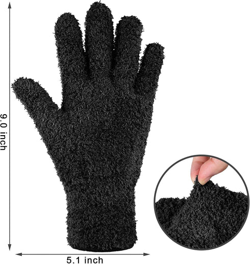 Bencailor 6 Pairs Microfiber Dusting Gloves, Dusting Cleaning Gloves Microfiber Gloves for Plants House Blinds Car Dust Mitt (Black,Medium)...