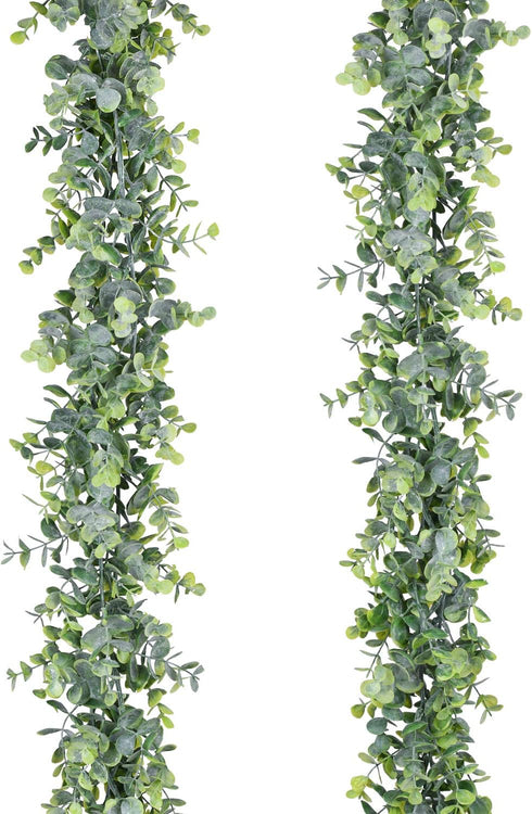 Lvydec 2 Pack Artificial Eucalyptus Garland, Fake Eucalyptus Greenery Garland Wedding Backdrop Arch Wall Decor, 5.5 Feet/Strand Fake Hanging Plant...