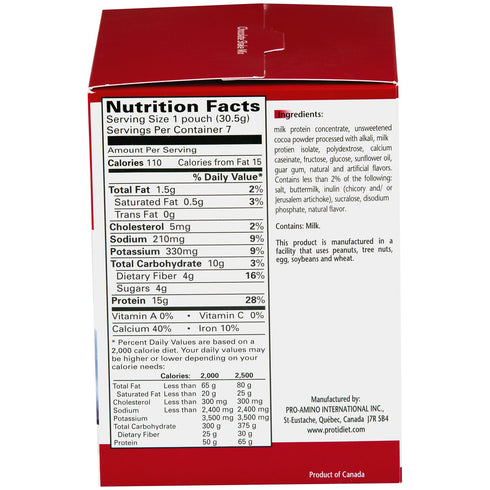 ProtiDIET Shake, 7 pouches, 7.5oz (Chocolate)...