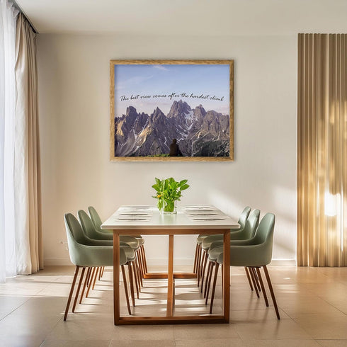 Posterizer 1 pcs-The best view comes after the hardest climb-Motivational & Inspirational Art-Quotes and Poems-Decor for Home & Office- UNFRAMED W...