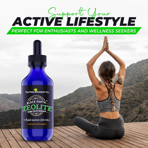 Black Earth Zeolite with Humic Fulvic Acids Trace Minerals for Adults and Kids for Detox, Gut Health and Immune Support - 1oz Liquid Drops Supplem...