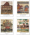 Berkin Arts Wall Art Unframed Prints Giclee Art Paper Set of 4, 11x14 inch Landscape Artwork, Bedroom Decoration Brown Abstract Antique Illustrati...