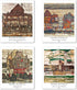 Berkin Arts Wall Art Unframed Prints Giclee Art Paper Set of 4, 11x14 inch Landscape Artwork, Bedroom Decoration Brown Abstract Antique Illustrati...