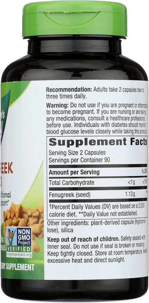 NATURES WAY Fenugreek Seed, 180 CT...