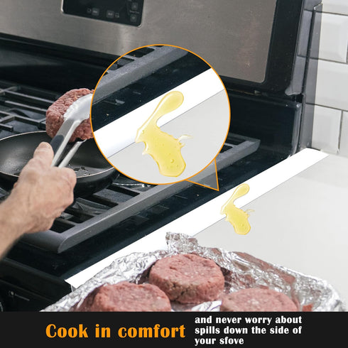 Silicone Stove Counter Gap Cover by Kindga, 21" Easy Clean Gap Filler Sealing Spills Between Kitchen Counter, Appliances,Stovetop, Oven, Washing M...