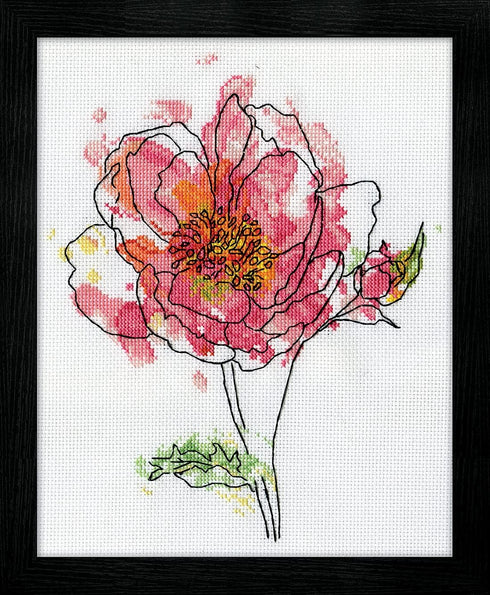 Design Works Crafts Pink Floral, 8 x 10 Counted Cross Stitch Kit, Multi-colour...