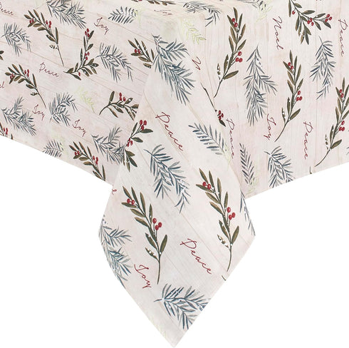 Elrene Home Fashions Holiday Tree Trimmings Wrinkle Resistant Fabric Tablecloth, Christmas, 60"X84", Oblong...