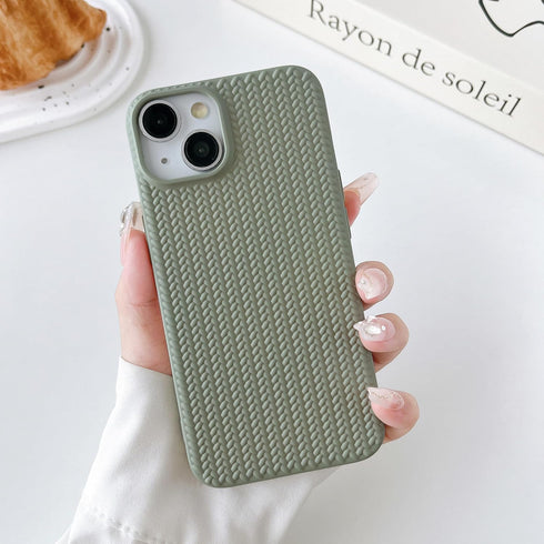 Case for iPhone 13/iPhone 14,Cute 3D Laid Braid Woven Pattern Desgin Solid Color Girls Case,Soft TPU Shockproof Case for iPhone 13 iPhone 14 6.1 I...