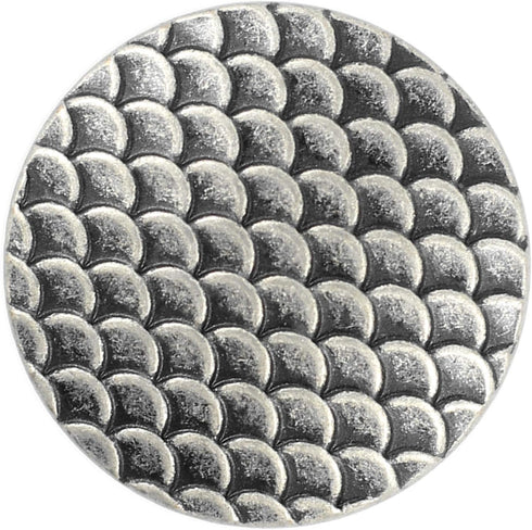 Bezelry 10 Pieces Dragon Scales Metal Shank Buttons. 23mm (7/8 inch) (Antique Silver)...