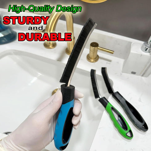 3 Pcs Hard Bristle Crevice Cleaning Brush - Thin Bristled Brush for Cleaning Small Spaces, Multifunctional Crevice Cleaning Tool for Bathroom, Kit...